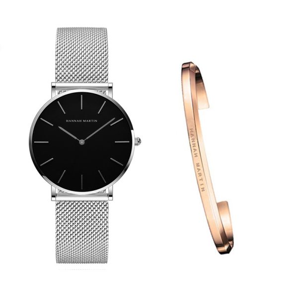 Japan Quartz Movement High Quality 36mm hannah Martin Women Stainless Steel Mesh Rose Gold Waterproof Ladies Watch - Image 8