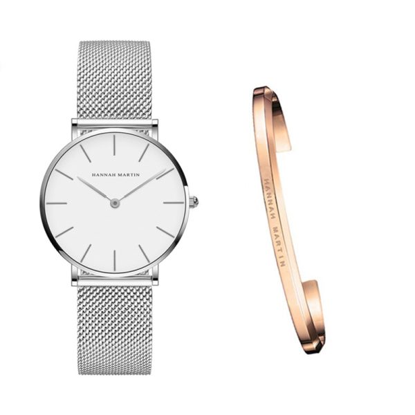 Japan Quartz Movement High Quality 36mm hannah Martin Women Stainless Steel Mesh Rose Gold Waterproof Ladies Watch - Image 7